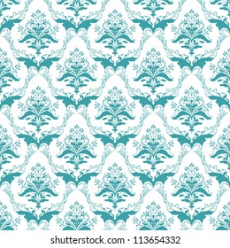 Seamless floral pattern; ornamental damask classic wallpaper