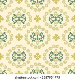 Seamless floral  pattern with ornaments