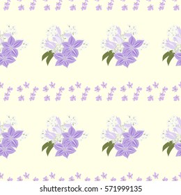 Seamless floral pattern painted by hand. Cute simple flowers collected in a bouquet. Floral vintage background for textile, cover, wallpaper, gift packaging, printing, scrapbooking.
