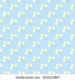 Seamless floral pattern in pastel blue tones