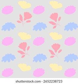 Patrón floral sin fisuras. Flores azul pastel. Diseño de ikat bordado con motivo floral.