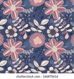 Seamless floral pattern in pastel colors