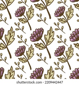 seamless floral pattern in pastel colors. in white background, suitable for background, banner, textil, print