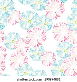 Seamless floral pattern with pastel flowers 