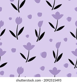 seamless floral pattern with pastel purple roses