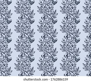 Impresionante estampado floral con pera y flores. Fondo decorativo ornamental. Patrón vectorial. Imprimir para textiles, tela, papel pintado, raspado