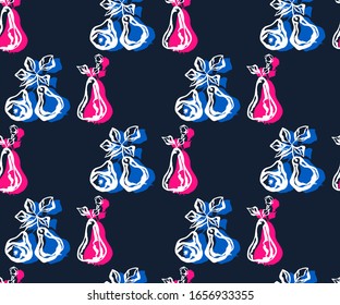 Seamless floral pattern with pear. Ornamental decorative background. Vector pattern. Print for textile, cloth, wallpaper, scrapbooking