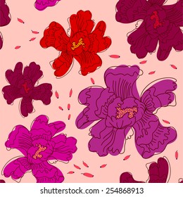 seamless floral pattern peony