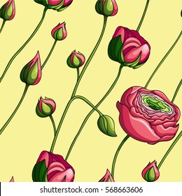 seamless floral pattern with peony
