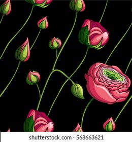 seamless floral pattern with peony
