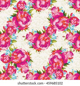 Seamless floral pattern with peony 4 Vector Illustration EPS8