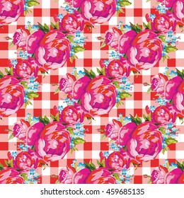 Patrón floral sin fisuras con peony 4 Vector Illustration EPS8