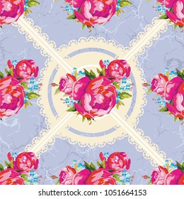 Seamless floral pattern with peony Vector Illustration