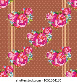 Patrón floral sin fisuras con peony Vector Illustración