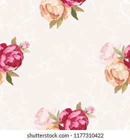 Seamless floral pattern with peony Vector Illustration