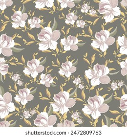 Nahtloses Blumenmuster mit Pfingstrose. Vektorillustration