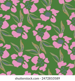 Patrón floral sin costuras con peonía. Ilustración vectorial