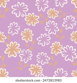 Seamless floral pattern with Peony. Vector illustration