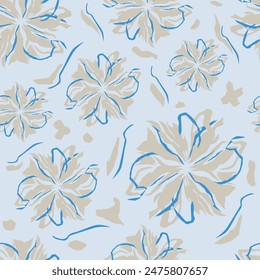 Patrón floral sin costuras con peonía. Ilustración vectorial.