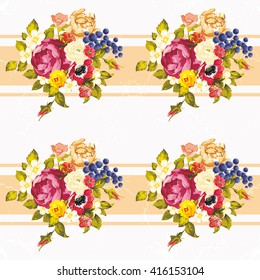 Seamless floral pattern with peony Vector Illustration EPS8