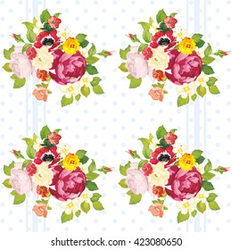 Seamless floral pattern with peony Vector Illustration EPS8