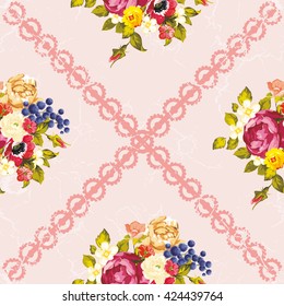 Seamless floral pattern with peony Vector Illustration EPS8