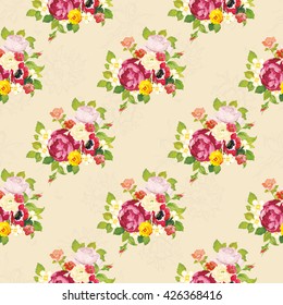 Seamless floral pattern with peony Vector Illustration EPS8