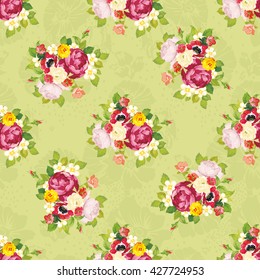 Seamless floral pattern with peony Vector Illustration EPS8