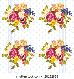 Seamless floral pattern with peony Vector Illustration EPS8