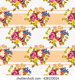 Seamless floral pattern with peony Vector Illustration EPS8