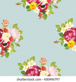 Seamless floral pattern with peony Vector Illustration EPS8