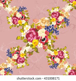 Nahtlose Blumenmuster mit peonischer Vektorgrafik EPS8