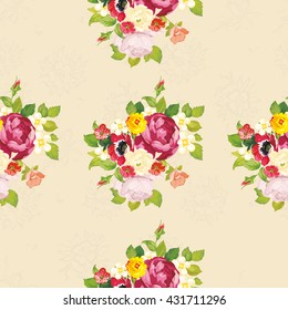 Seamless floral pattern with peony Vector Illustration EPS8