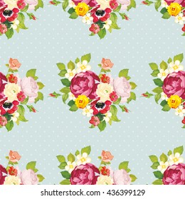 Seamless floral pattern with peony Vector Illustration EPS8