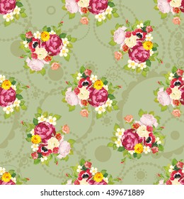 Seamless floral pattern with peony Vector Illustration EPS8