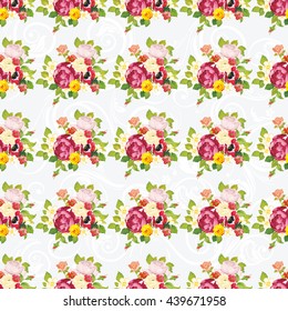 Seamless floral pattern with peony Vector Illustration EPS8