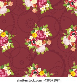 Seamless floral pattern with peony Vector Illustration EPS8