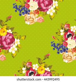 Seamless floral pattern with peony Vector Illustration EPS8