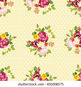 Seamless floral pattern with peony Vector Illustration EPS8