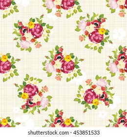 Seamless floral pattern with peony Vector Illustration EPS8
