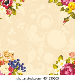 Nahtlose Blumenmuster mit peonischer Vektorgrafik EPS8