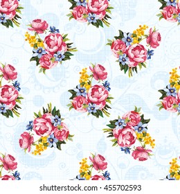 Seamless floral pattern with peony Vector Illustration EPS8