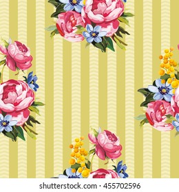Seamless floral pattern with peony Vector Illustration EPS8