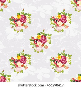 Seamless floral pattern with peony Vector Illustration EPS8