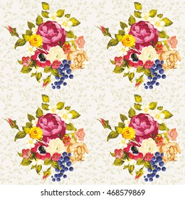 Seamless floral pattern with peony Vector Illustration EPS8
