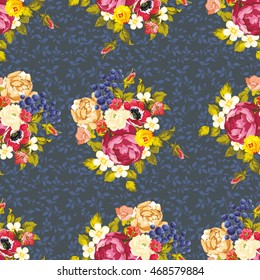 Seamless floral pattern with peony Vector Illustration EPS8
