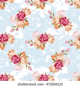 Seamless floral pattern with peony Vector Illustration EPS8