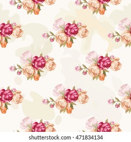 Seamless floral pattern with peony Vector Illustration EPS8