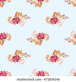 Seamless floral pattern with peony Vector Illustration EPS8