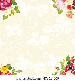 Seamless floral pattern with peony Vector Illustration EPS8